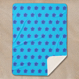 Cobertor Sherpa Padrão sem costura do Rosa do Moss no azul claro