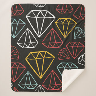 Cobertor Sherpa padrão sem costura, elementos de design de diamant
