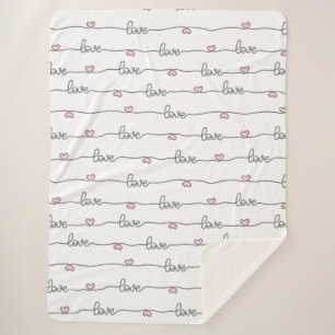 Cobertor Sherpa Padrão sem igual de amor desenhado na mão