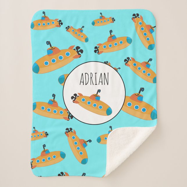 Cobertor Sherpa Padrão Submarino Cute (Frente)