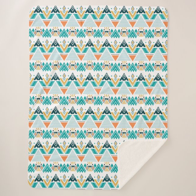 Cobertor Sherpa Padrão Tribal Aztec (Frente)