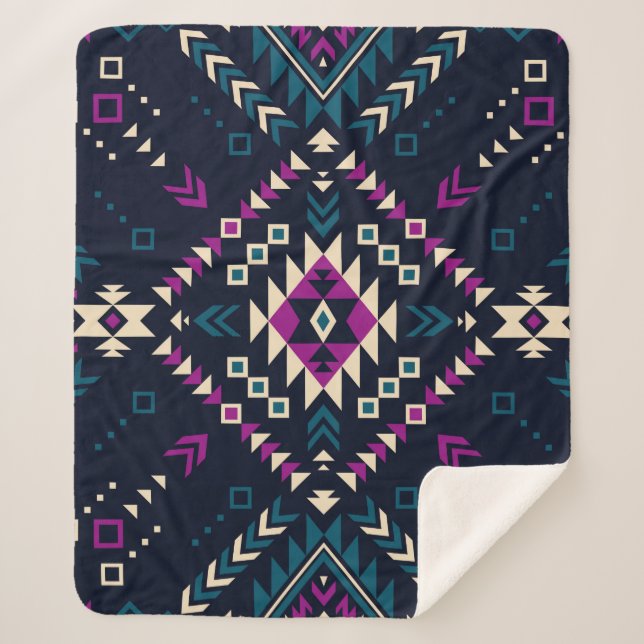 Cobertor Sherpa Padrão tribal sem descontinuidades 6  (Frente)