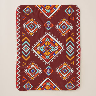 Cobertor Sherpa Padrão tribal tradicional em estilo étnico