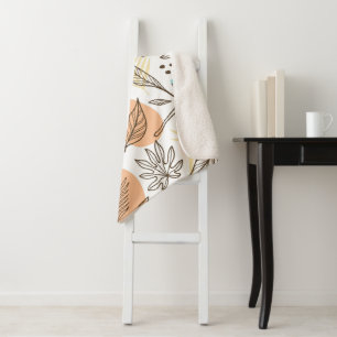 Cobertor Sherpa Padrão tropical de Verão desenhado à mão