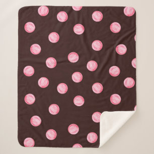 Cobertor Sherpa padrão uniforme com círculos cor de água rosa. Boh