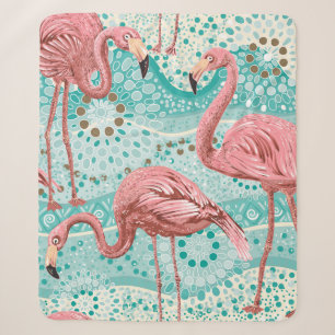 Cobertor Sherpa Padrão uniforme de flamingos cor-de-rosa