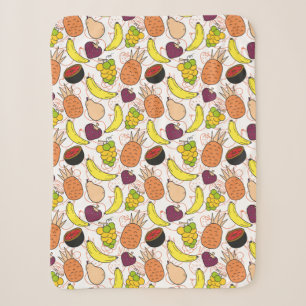 Cobertor Sherpa padrão uniforme de fruta Padrão da superfície da