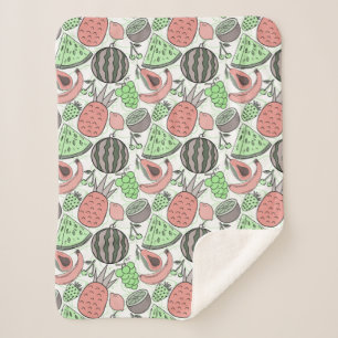 Cobertor Sherpa padrão uniforme de fruta padrão da superfície da