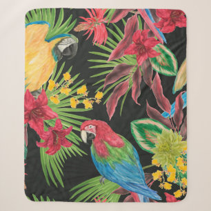 Cobertor Sherpa Padrão uniforme de pintura em aquarela com partes