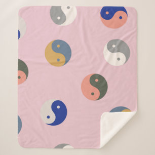 Cobertor Sherpa Padrão uniforme de Yin e Yang, espiritual repetí