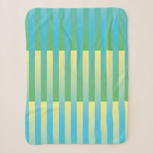 Cobertor Sherpa Padrão verde amarelo azul riscado