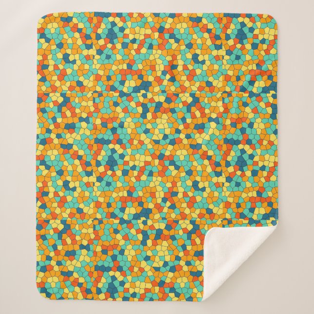 Cobertor Sherpa Padrão vibrante de mosaico (Frente)