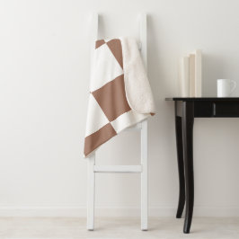 Cobertor Sherpa Padrão Xadrez em Mousses Branco e Mocha