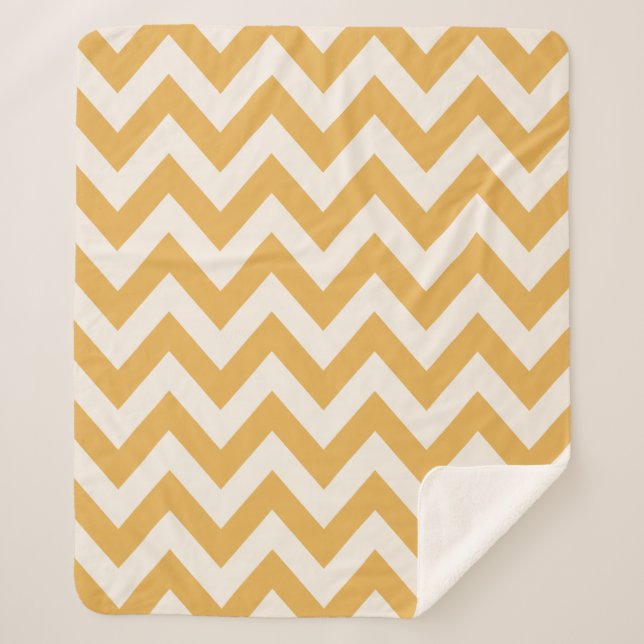 Cobertor Sherpa Padrão Yellow Chevron Zigzag (Frente)