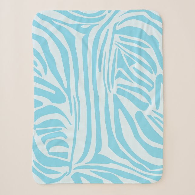 Cobertor Sherpa Padrão Zebra Azul (Frente)