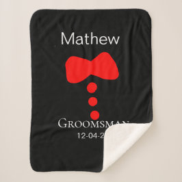 Cobertor Sherpa padrinho de casamento adiciona nome ano arco preto