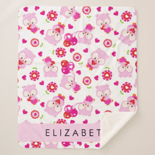 Cobertor Sherpa Padrões De Corujas, Corujas Bonitas, Corujas Rosa,