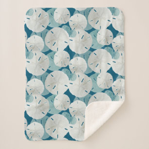 Cobertor Sherpa Padrões de Dólares de Areia Azul