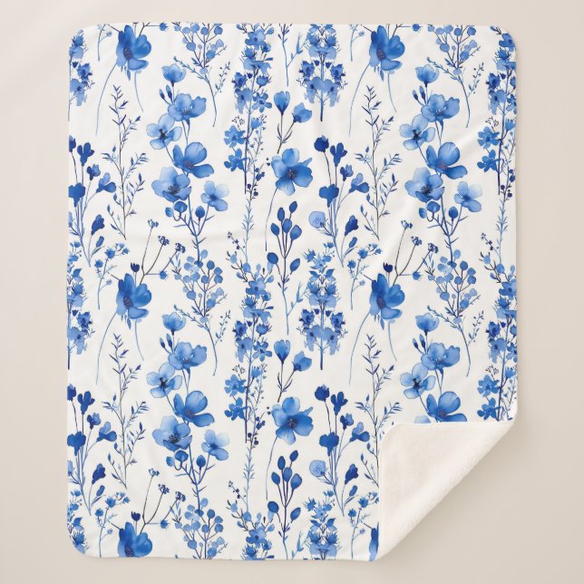 Cobertor Sherpa Padrões de flores silvestres-98186 (Frente)