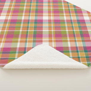 Cobertor Sherpa Padrões de Tartan da Xadrez de Verão da Retro Vi