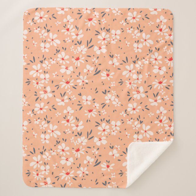 Cobertor Sherpa Padrões florais bonitos na flor pequena. Ditsy pri (Frente)
