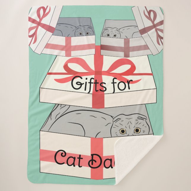 Cobertor Sherpa Pai de gato presente Sherpa Blanket (Frente)