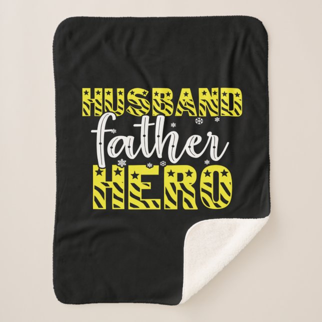Cobertor Sherpa Pai Gift Marido Padre Hero (Frente)