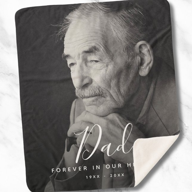 Cobertor Sherpa Pai Personalizado do Pai Memorial Personalizado (Dad Photo Memorial Blanket)
