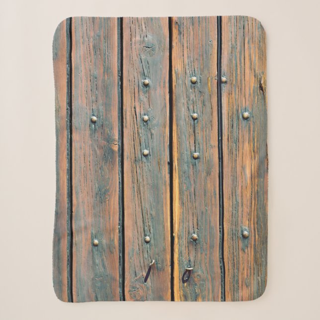 Cobertor Sherpa Painel de madeira marrom (Frente)