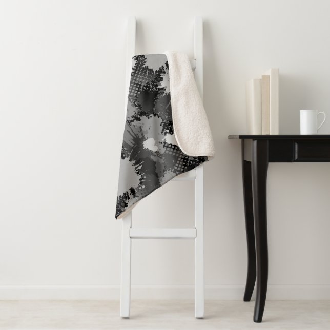 Cobertor Sherpa Paint Splash Patterno 2 (In Situ)