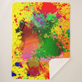 Cobertor Sherpa Paint Splatter