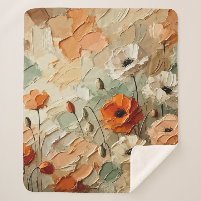 Cobertor Sherpa Painterly Bloomscape (Frente)