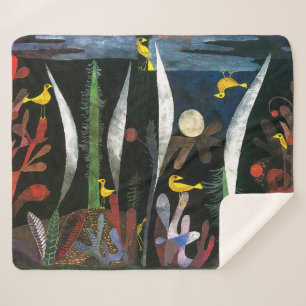 Cobertor Sherpa Paisagem com Aves Amarelas   Paul Klee  