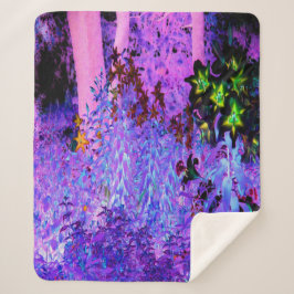 Cobertor Sherpa Paisagem de Black e Crimson Lily Garden