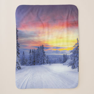 Cobertor Sherpa Paisagem de inverno 