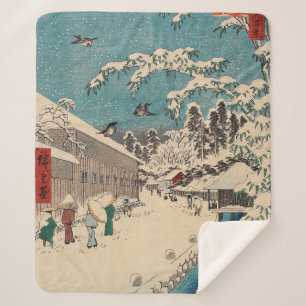 Cobertor Sherpa paisagem de inverno de Hiroshige japão ukiyo-e ant