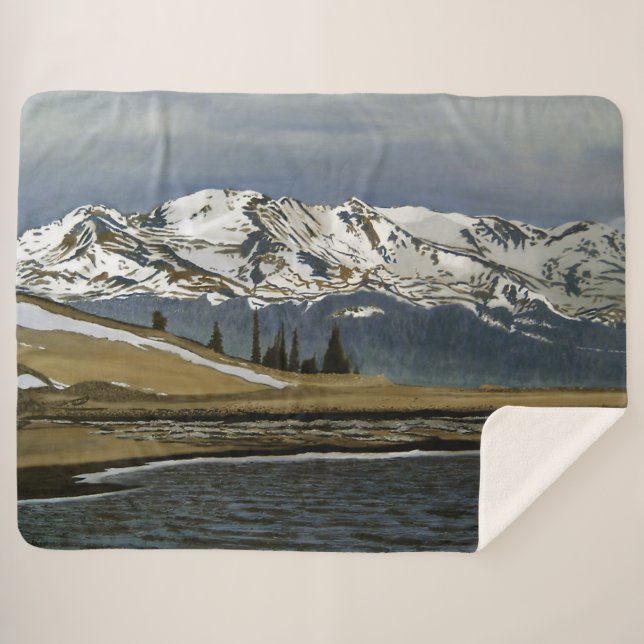 Cobertor Sherpa Paisagem de inverno Leadville Colorado (Frente (Horizontal))