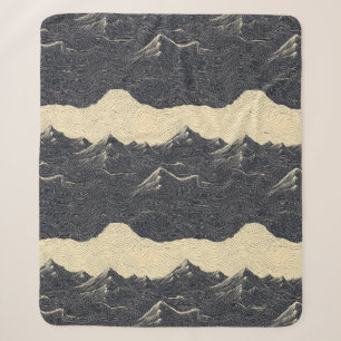 Cobertor Sherpa Paisagem de Nuvens de Montanha Vintage (6)