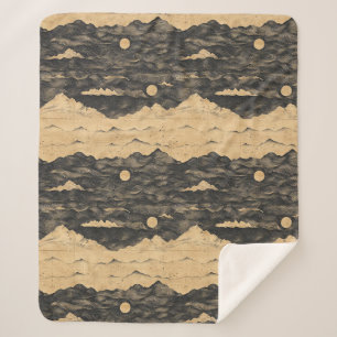 Cobertor Sherpa Paisagem de Nuvens de Montanha Vintage (7)