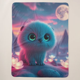 Cobertor Sherpa Paisagem Noturna de Fantasia Cósmica Sonhadora de