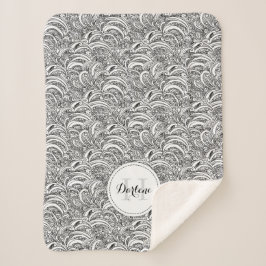 Cobertor Sherpa Paisley padrão tinta mono nome sherpa blanket