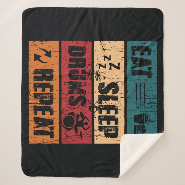 Cobertor Sherpa Paixão de tambor: ilustração de design de camiseta (Frente)