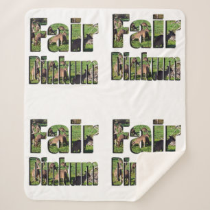 Cobertor Sherpa Palavra de gíria australiana Fair Dinkum com cangu