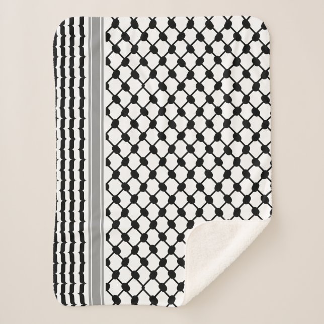 Cobertor Sherpa Palestino Hatta Keffiyeh Kufiya Folk (2 Padrão) (Frente)