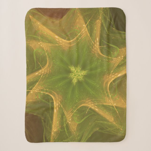 Cobertor Sherpa Paleta Verde Fractal Sherpa Blanket (Frente)
