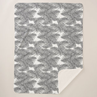 Cobertor Sherpa Palma do Deserto Negro e Branco