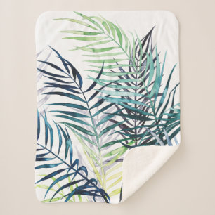 Cobertor Sherpa Palmas de Crepúsculo - Folhas Tropicais
