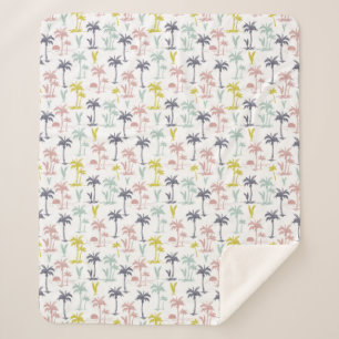 Cobertor Sherpa Palmeira Pastel pelo teste padrão da praia