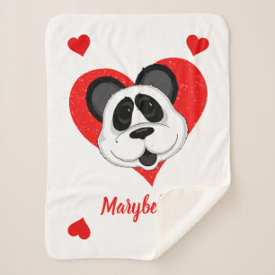 Cobertor Sherpa Panda Bear Bonito Cartoon Animal Personalizado