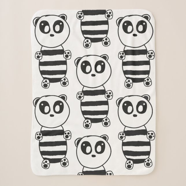 Cobertor Sherpa Panda Crianças (Frente)